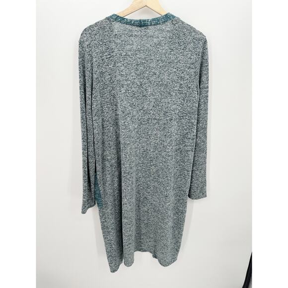 Bibi Cardigan Women XL Blue Faux Button Open Front Long Sweater Rayon Blend - Picture 2 of 6